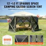 VEVOR 12x12ft Pop Up Gazebo with Netting