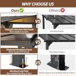 Raysfung 10'x10' Wall Mounted Aluminum Gazebo