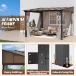 Raysfung 10'x10' Wall Mounted Aluminum Gazebo