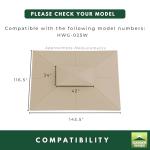 Beige Replacement Canopy for Erommy 10' x 12' Gazebo