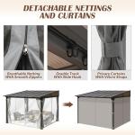 Raysfung 10'x10' Wall Mounted Aluminum Gazebo