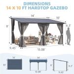 AECOJOY 14' x 10' Hard Top Patio Gazebo