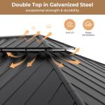 Jocoevol 10' X 12' Wood Gazebo Hardtop Outdoor Permanent Pavilion with Double Galvanized Steel Roof Snow Support, Wind Resistance for Backyard Garden, Lawns, Patio