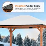 Modern Shade Tranquil Grove Wood Gazebo 12' x 14', Hardtop Gazebo Permanent with Galvanized Steel Roof, Cedar Outdoor Gazebo with Sturdy Hooks for Garden, Backyard, Patio and Deck