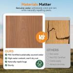 Modern Shade Tranquil Grove Wood Gazebo 12' x 14', Hardtop Gazebo Permanent with Galvanized Steel Roof, Cedar Outdoor Gazebo with Sturdy Hooks for Garden, Backyard, Patio and Deck