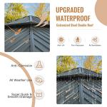 Domi 10' x 12' Hardtop Gazebo Permanent Metal Gazebo with Galvanized Steel Double Roof, Curtains and Netting for Patio, Backyard, Deck, Lawn, Gray
