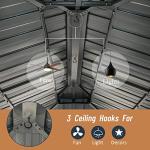 Domi 10' x 12' Hardtop Gazebo Permanent Metal Gazebo with Galvanized Steel Double Roof, Curtains and Netting for Patio, Backyard, Deck, Lawn, Gray