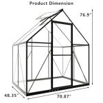 HOOYEAH 6x4 FT Outdoor Polycarbonate Greenhouse