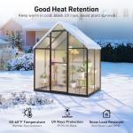 6x4FT Heavy Duty Polycarbonate Greenhouse with Vents