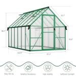 CABIHOME 8x12 FT Polycarbonate Greenhouse with Vent