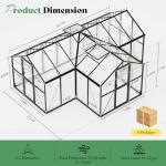 AMERLIFE 16.8 FT Walk-In Polycarbonate Greenhouse