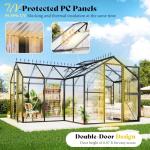 AMERLIFE 16.8 FT Walk-In Polycarbonate Greenhouse