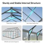 10x12FT Double-Door Polycarbonate Greenhouse with Vent