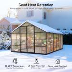 10x12FT Double-Door Polycarbonate Greenhouse with Vent