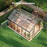 10x12FT Double-Door Polycarbonate Greenhouse with Vent