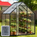 6x4 FT Polycarbonate Greenhouse with Vent and Hygrometer