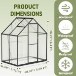 6x4 FT Polycarbonate Greenhouse with Vent and Hygrometer