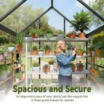 6x4 FT Polycarbonate Greenhouse with Vent and Hygrometer