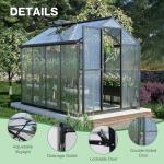 Aoodor 6x8 Ft Walk-in Polycarbonate Greenhouse