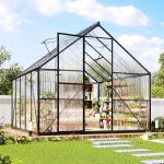 Jocisland 8x10 Ft Polycarbonate Greenhouse with Aluminum Frame