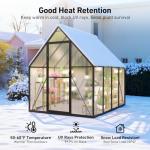6x8 FT Polycarbonate Greenhouse with Vented Roof