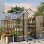 Kingdura 8x8ft Walk-in Polycarbonate Greenhouse