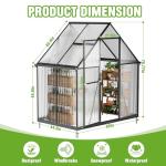 6x4FT Heavy-Duty Polycarbonate Greenhouse with Vent