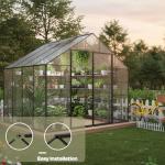 Kingdura 8x8ft Walk-in Polycarbonate Greenhouse