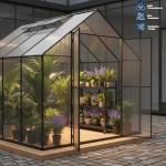 Kingdura 8x8ft Walk-in Polycarbonate Greenhouse