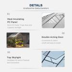 Kingdura 8x8ft Walk-in Polycarbonate Greenhouse