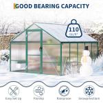 Garvee 8x10 ft Polycarbonate Greenhouse with Vent
