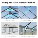 8x10FT Heavy Duty Polycarbonate Greenhouse Kit