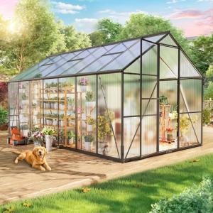 Wanan 8x14FT Outdoor Polycarbonate Greenhouse