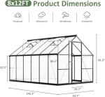 Polar Aurora 8x12 FT Walk-In Polycarbonate Greenhouse