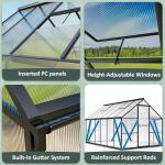 Polar Aurora 8x10 FT Outdoor Polycarbonate Greenhouse