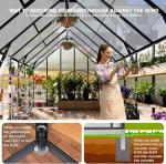 SELLERWE 10x16 FT Polycarbonate Greenhouse with Vent Windows