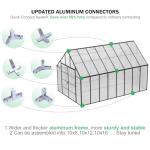 SELLERWE 10x16 FT Polycarbonate Greenhouse with Vent Windows