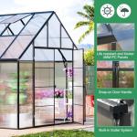 SELLERWE 10x16 FT Polycarbonate Greenhouse with Vent Windows