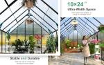 CDCASA 10x24 FT Outdoor Polycarbonate Greenhouse