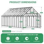 CDCASA 10x24 FT Outdoor Polycarbonate Greenhouse