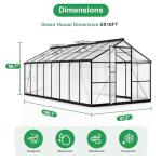 WKM 8x16 FT Polycarbonate Greenhouse with Vent