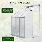 Outsunny 6' x 4' Lean-to Polycarbonate Greenhouse