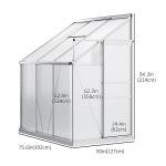 Outsunny 6' x 4' Lean-to Polycarbonate Greenhouse