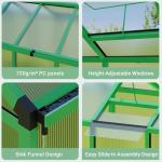 GarveeHome 6x10 FT Walk-In Polycarbonate Greenhouse