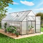 8x16FT Polycarbonate Walk-In Greenhouse with Vent