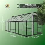 8x16 FT Black Polycarbonate Walk-In Greenhouse