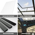 8x16 FT Black Polycarbonate Walk-In Greenhouse