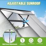 8x16FT Polycarbonate Walk-In Greenhouse with Vent