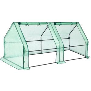 Ohuhu Portable Mini Polycarbonate Greenhouse with Zipper Doors