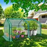 Ohuhu Portable Mini Polycarbonate Greenhouse with Zipper Doors